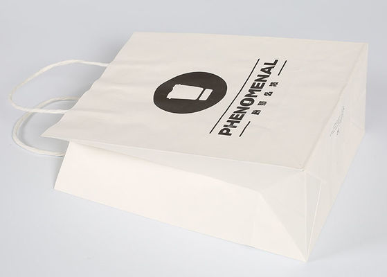 Borse bianche dell'imballaggio della grande carta, borse stampate del regalo per l'imballaggio dell'indumento del regalo