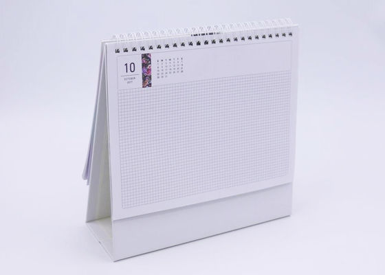 Calendario da scrivania di carta con la copertura di plastica trasparente, calendari da scrivania di affari 300gsm