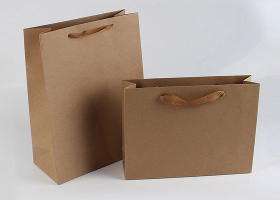 Sacchi di carta in serie rettangolari su misura, sacchetti della spesa normali di Kraft con le maniglie