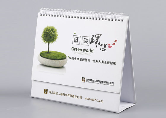 Calendario da scrivania pieghevole con il supporto, calendario da scrivania decorativo della laminazione di lucentezza