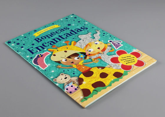 Libri blu del bordo di timbratura della stagnola di oro per i bambini, figura libri del fumetto del bordo dei bambini